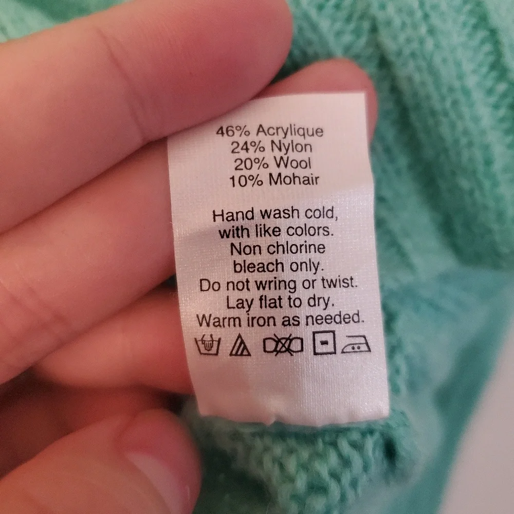 J. Crew Aqua Fuzzy Wool Blend Sweater, medium